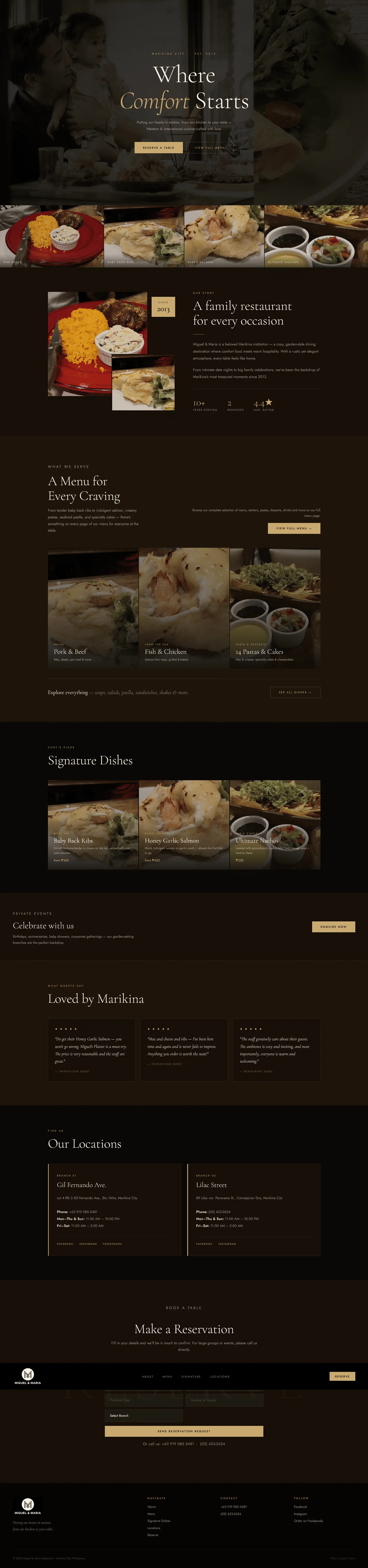 Miguel & Maria - Restaurant Concept